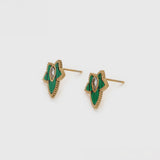 Set din Aliaj Placat cu Aur cu Cristal Verde Emporia® și Cristal Alb Emporia® ( Colier+Cercei )
