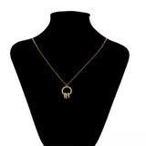 Set din Aliaj Placat cu Aur cu Cristal Alb Emporia® ( Colier+Cercei+Pandantiv )