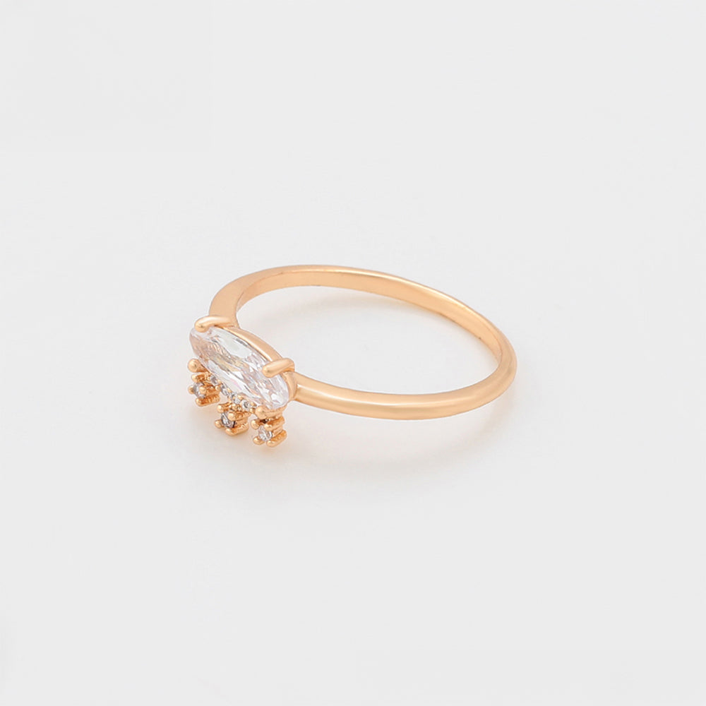 Inel din Aliaj Placat cu Aur cu Cristal Alb Emporia®