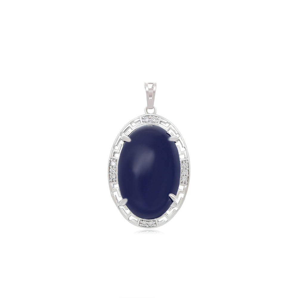 Pandantiv din Aliaj Placat cu Aur cu Cristal Albastru Emporia® și Cristal Alb Emporia®