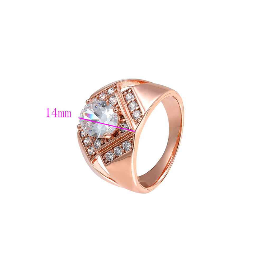 Inel din Aliaj Placat cu Aur cu Cristal Alb Emporia®
