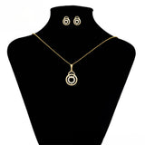 Set din Aliaj Placat cu Aur cu Cristal Alb Emporia® ( Cercei+Pandantiv )