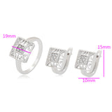 Set din Aliaj Placat cu Aur cu Cristal Alb Emporia® ( Cercei+Inel )