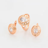 Set din Aliaj Placat cu Aur cu Cristal Alb Emporia® ( Cercei+Inel )