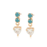 Cercei din Aliaj Placat cu Aur cu Cristal Verde Emporia® și Cristal Alb Emporia®