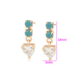 Cercei din Aliaj Placat cu Aur cu Cristal Verde Emporia® și Cristal Alb Emporia®