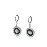 Cercei din Aliaj Placat cu Aur cu Cristal Alb Emporia® și Cristal Negru Emporia®