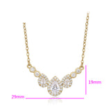 Colier din Aliaj Placat cu Aur cu Cristal Alb Emporia®