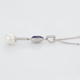 Colier din Aliaj Placat cu Aur cu Cristal Violet Emporia® și Perlă de cristal