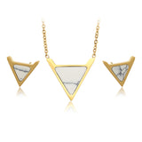 Set din Aliaj Placat cu Aur cu Cristal Alb Emporia® ( Colier+Cercei )