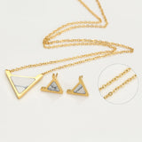 Set din Aliaj Placat cu Aur cu Cristal Alb Emporia® ( Colier+Cercei )