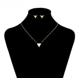 Set din Aliaj Placat cu Aur cu Cristal Alb Emporia® ( Colier+Cercei )