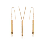 Set din Aliaj Placat cu Aur cu Cristal Roșu Emporia® ( Colier+Cercei+Pandantiv )