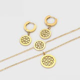 Set din Aliaj Placat cu Aur cu Cristal Roșu Emporia® și Cristal Albastru Emporia® ( Colier+Cercei+Brățară+Pandantiv )