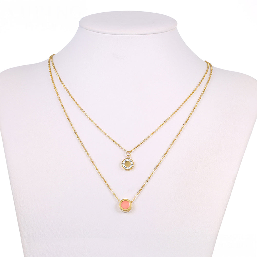 Set din Aliaj Placat cu Aur cu Cristal Roz Emporia® și Cristal Alb Emporia® ( Colier+Brățară )