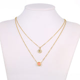 Set din Aliaj Placat cu Aur cu Cristal Roz Emporia® și Cristal Alb Emporia® ( Colier+Brățară )