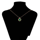 Set din Aliaj Placat cu Aur cu Cristal Verde Emporia® și Perlă de cristal ( Cercei+Inel+Pandantiv )