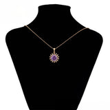 Set din Aliaj Placat cu Aur cu Cristal Violet Emporia® și Cristal Alb Emporia® ( Cercei+Inel+Pandantiv )