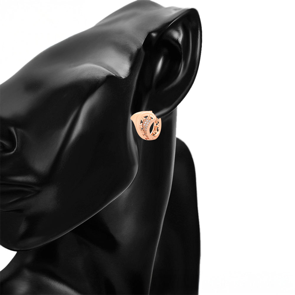 Set din Aliaj Placat cu Aur cu Cristal Alb Emporia® ( Cercei+Inel )