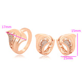 Set din Aliaj Placat cu Aur cu Cristal Alb Emporia® ( Cercei+Inel )