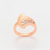 Set din Aliaj Placat cu Aur cu Cristal Alb Emporia® ( Cercei+Inel )