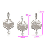 Set din Aliaj Placat cu Aur cu Cristal Alb Emporia® ( Cercei+Pandantiv )