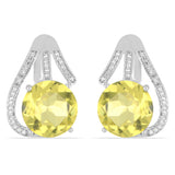 Cercei din Argint 925 ( 6.55 grame ) cu Diaspor Sintetic și Topaz Alb 19.96 Carate