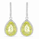 Cercei din Argint 925 ( 6.31 grame ) cu Cristal de Cuarț Brazilian și Topaz Alb 20.74 Carate