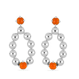 Cercei din Argint 925 ( 4.6 grame ) cu Opal de Foc Portocaliu 0.68 Carate