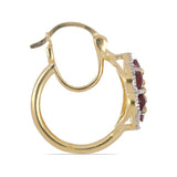 Cercei din Argint 925 Placat cu Aur ( 5.66 grame ) cu Rubin Malagasy și Topaz Alb 2.88 Carate