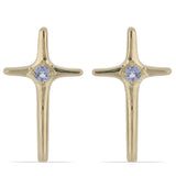 Cercei din Argint 925 Placat cu Aur ( 2.53 grame ) cu Tanzanit 0.23 Carate