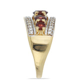 Inel din Argint 925 Placat cu Aur ( 3.45 grame ) cu Granat Barton și Topaz Alb 1.73 Carate