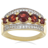 Inel din Argint 925 Placat cu Aur ( 3.45 grame ) cu Granat Barton și Topaz Alb 1.73 Carate