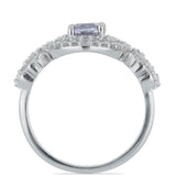 Inel din Argint 925 ( 3.38 grame ) cu Tanzanit și Topaz Alb 1.47 Carate