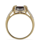 Inel din Argint 925 Placat cu Aur ( 3.58 grame ) cu Granat Barton și Topaz Alb 4.7 Carate
