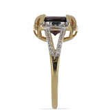 Inel din Argint 925 Placat cu Aur ( 3.58 grame ) cu Granat Barton și Topaz Alb 4.7 Carate