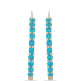 Cercei din Argint 925 Placat cu Aur ( 3.76 grame ) cu Apatit Neon Sludyanka 1.44 Carate