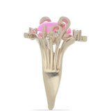 Inel din Argint 925 Placat cu Aur ( 5.04 grame ) cu Opal Lega Dembi Roz și Topaz Alb 1.39 Carate
