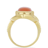 Inel din Argint 925 Placat cu Aur ( 6.31 grame ) cu Carneol Tagebau 5.73 Carate
