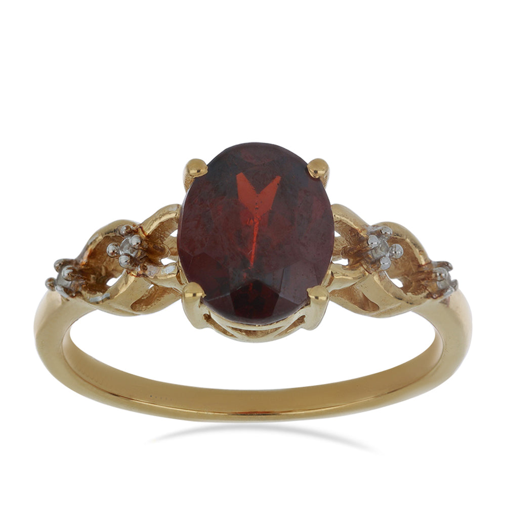 Inel din Argint 925 Placat cu Aur ( 2.61 grame ) cu Granat Barton și Topaz Alb 3.38 Carate