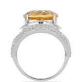 Inel din Argint 925 ( 8.27 grame ) cu Citrin Ural și Topaz Alb 10.26 Carate