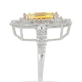 Inel din Argint 925 ( 5.82 grame ) cu Citrin Ural și Topaz Alb 6.93 Carate