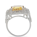 Inel din Argint 925 ( 5.82 grame ) cu Citrin Ural și Topaz Alb 6.93 Carate