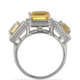 Inel din Argint 925 ( 6.21 grame ) cu Citrin Ural și Topaz Alb 5.04 Carate