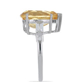 Inel din Argint 925 ( 3.71 grame ) cu Citrin Ural și Topaz Alb 7.98 Carate