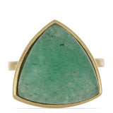 Inel din Argint 925 Placat cu Aur ( 3 grame ) cu Aventurin Verde 11.3 Carate