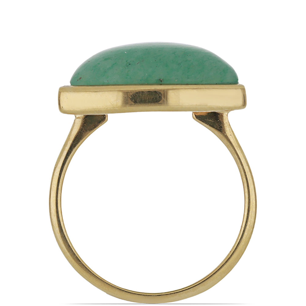 Inel din Argint 925 Placat cu Aur ( 3 grame ) cu Aventurin Verde 11.3 Carate
