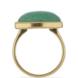 Inel din Argint 925 Placat cu Aur ( 3 grame ) cu Aventurin Verde 11.3 Carate