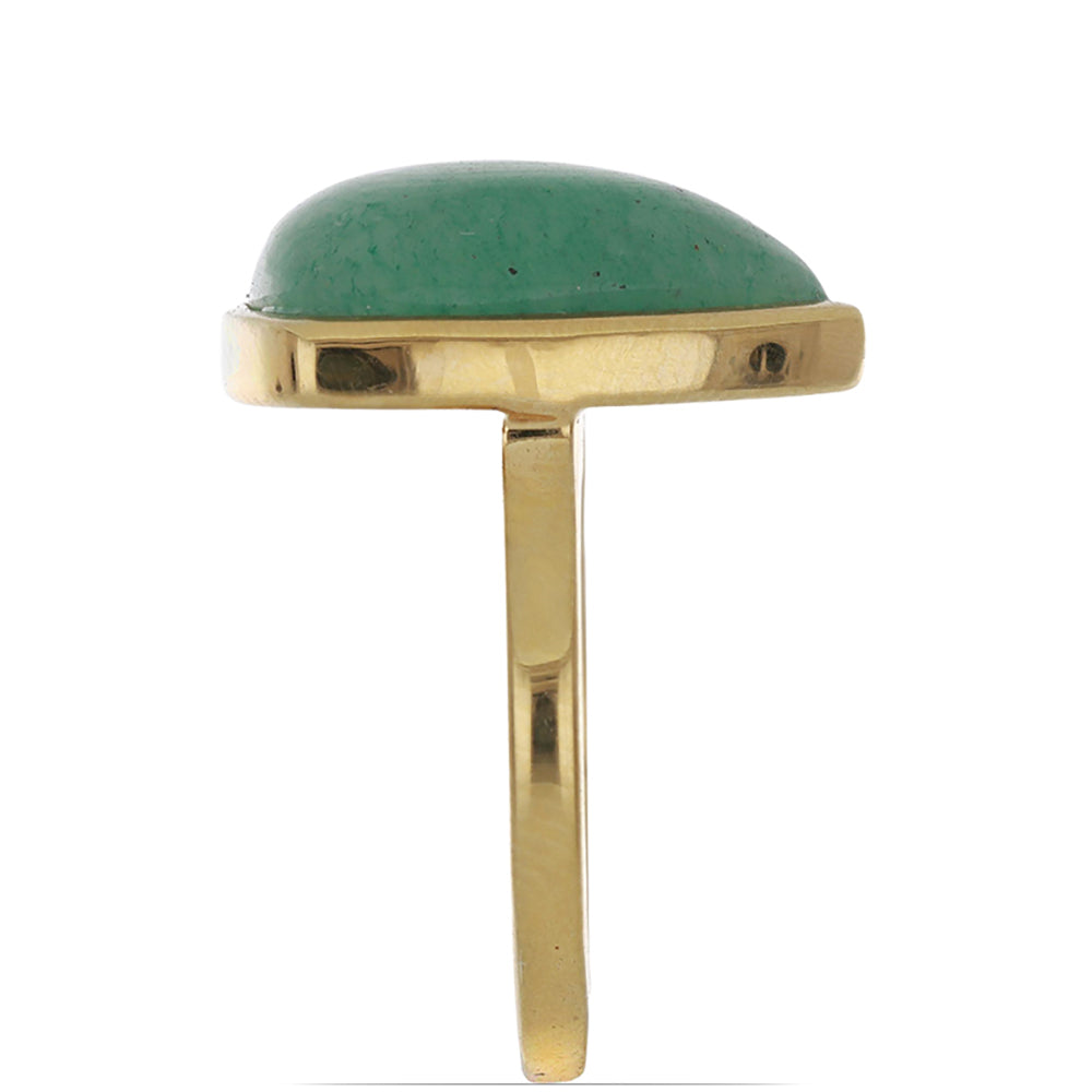 Inel din Argint 925 Placat cu Aur ( 3 grame ) cu Aventurin Verde 11.3 Carate