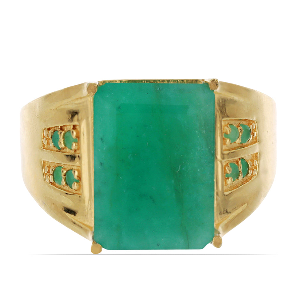Inel din Argint 925 Placat cu Aur ( 6.34 grame ) cu Smarald Brazilian 7.87 Carate